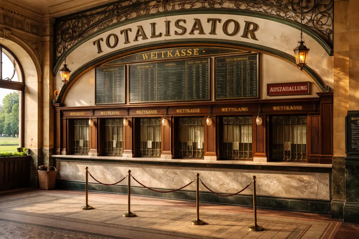 Historische Rennbahn mit traditionellem Wettschalter