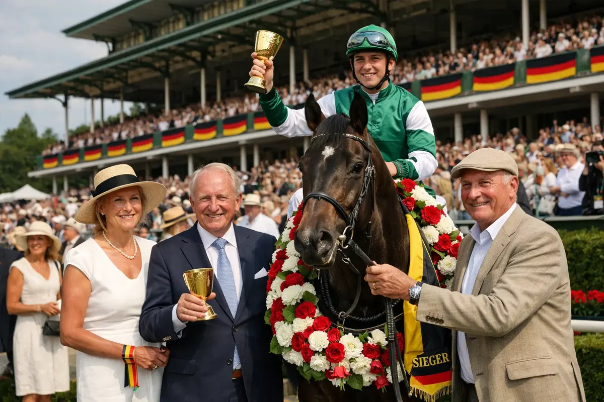 Siegerehrung beim Deutschen Derby
