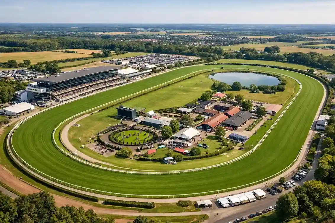 Luftaufnahme einer deutschen Rennbahn